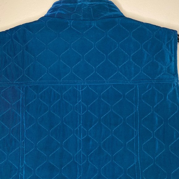 CHICO'S travelers woman's size medium M 1 quilted zip blue puffer vest - Picture 3 of 7